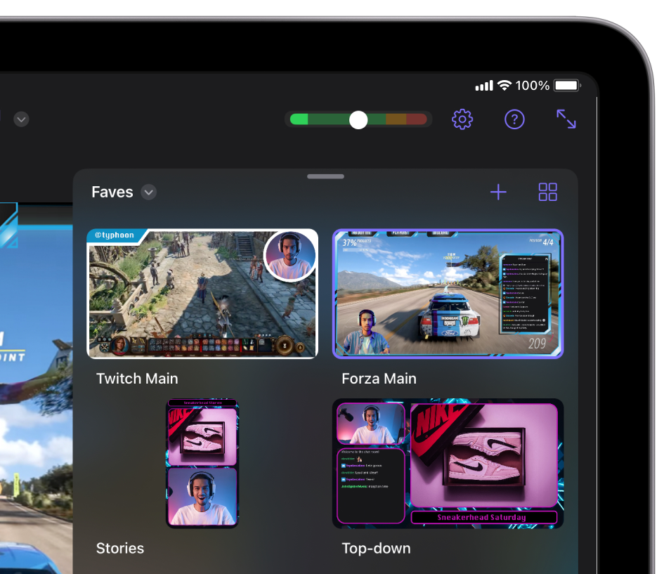 Overview of scenes in Camo Studio for iPad